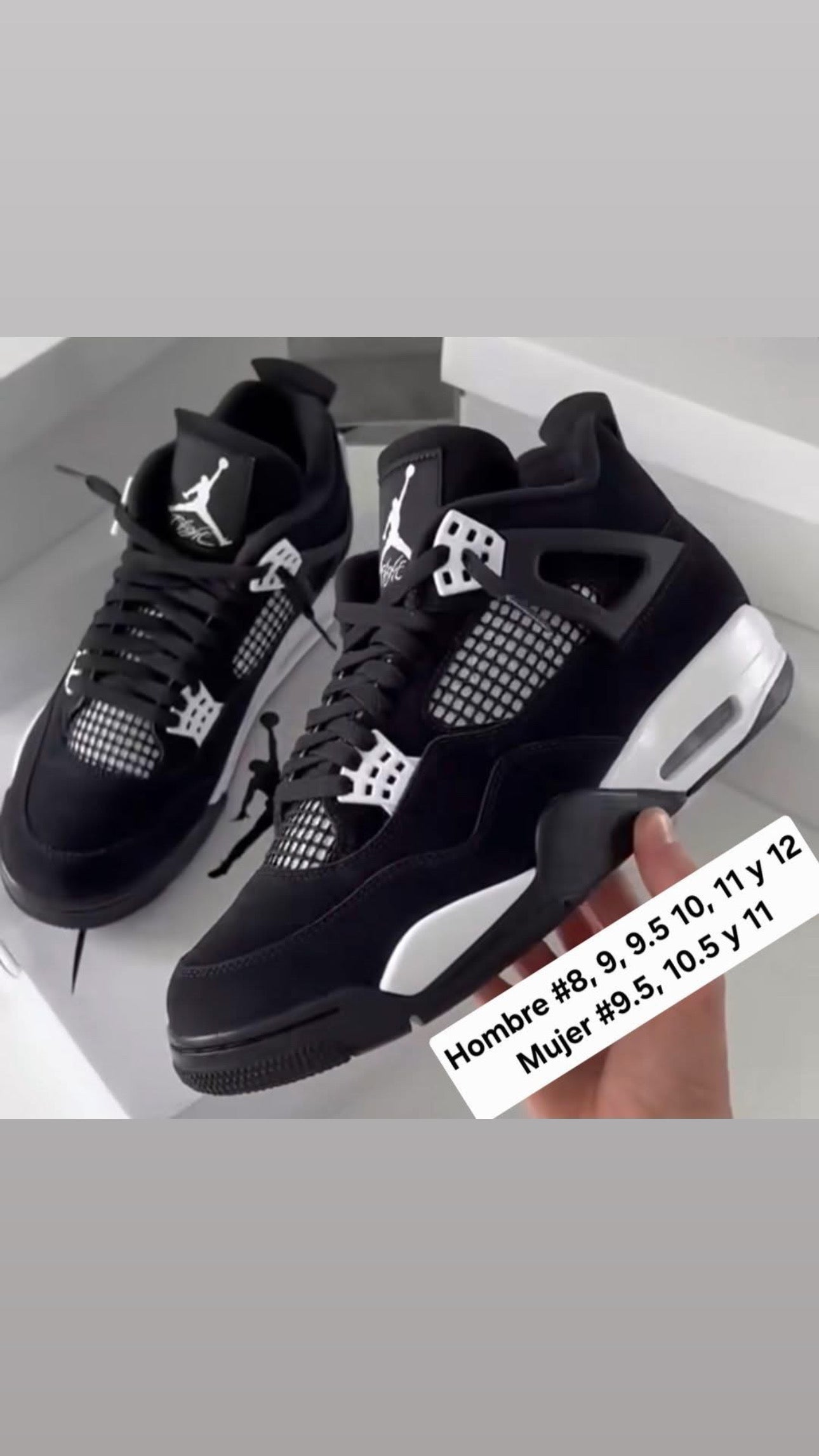 Jordan Retro 4 / Tenis Estilo Urbano Blanco y Negro