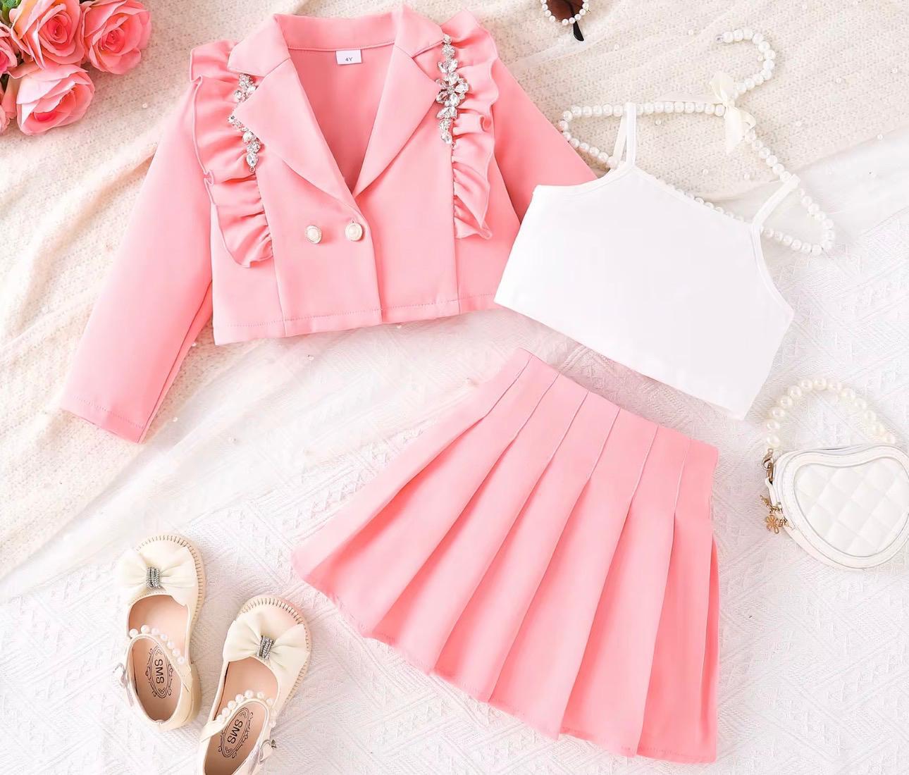 Conjunto Elegante para Niña – Falda y Chaqueta