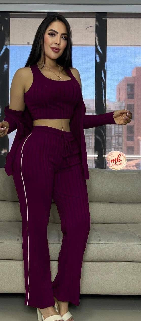 Conjunto Deportivo Elegante Negro (3 Piezas)