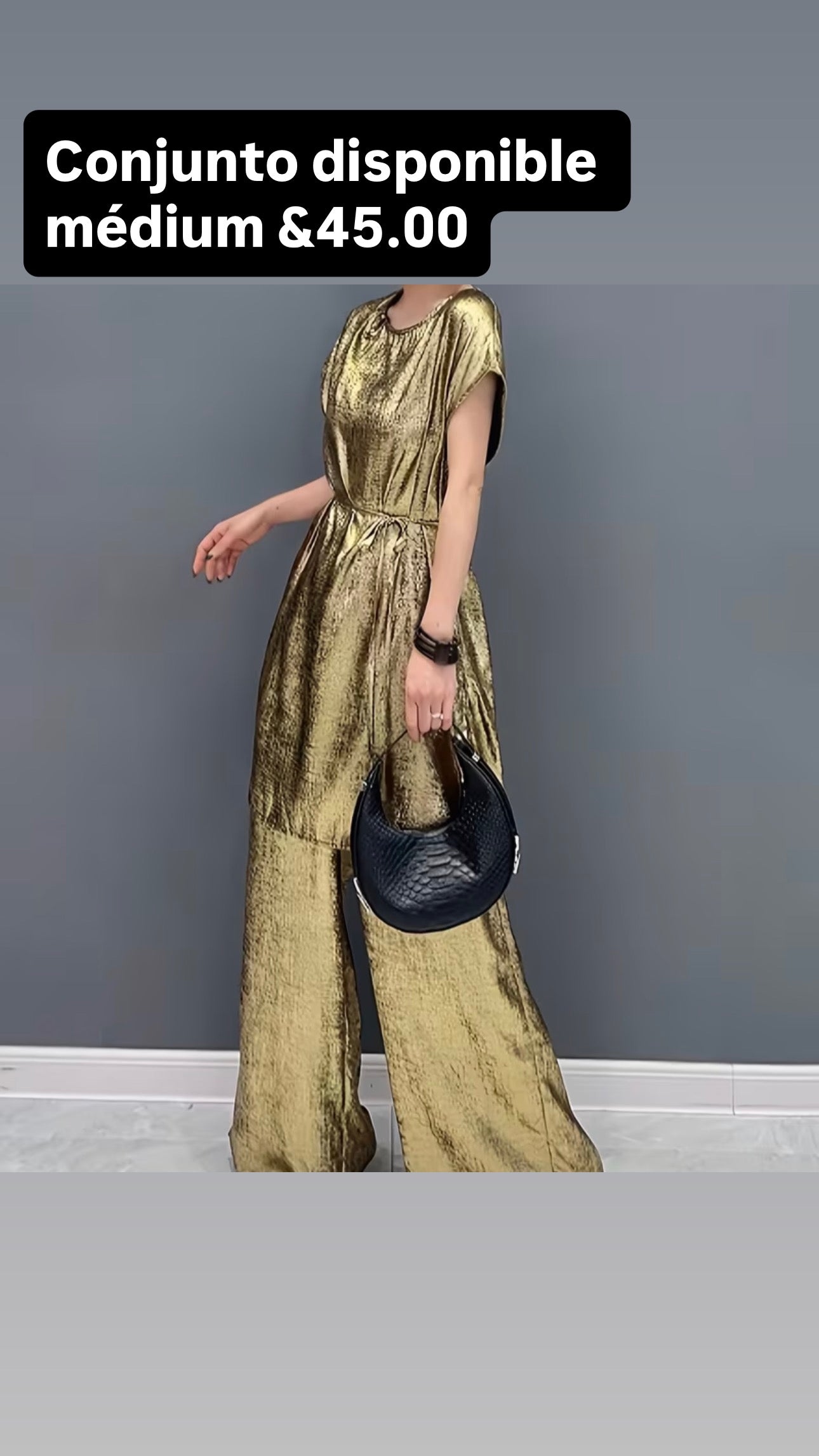 Conjunto Dorado Satinado – Elegante y Sofisticado