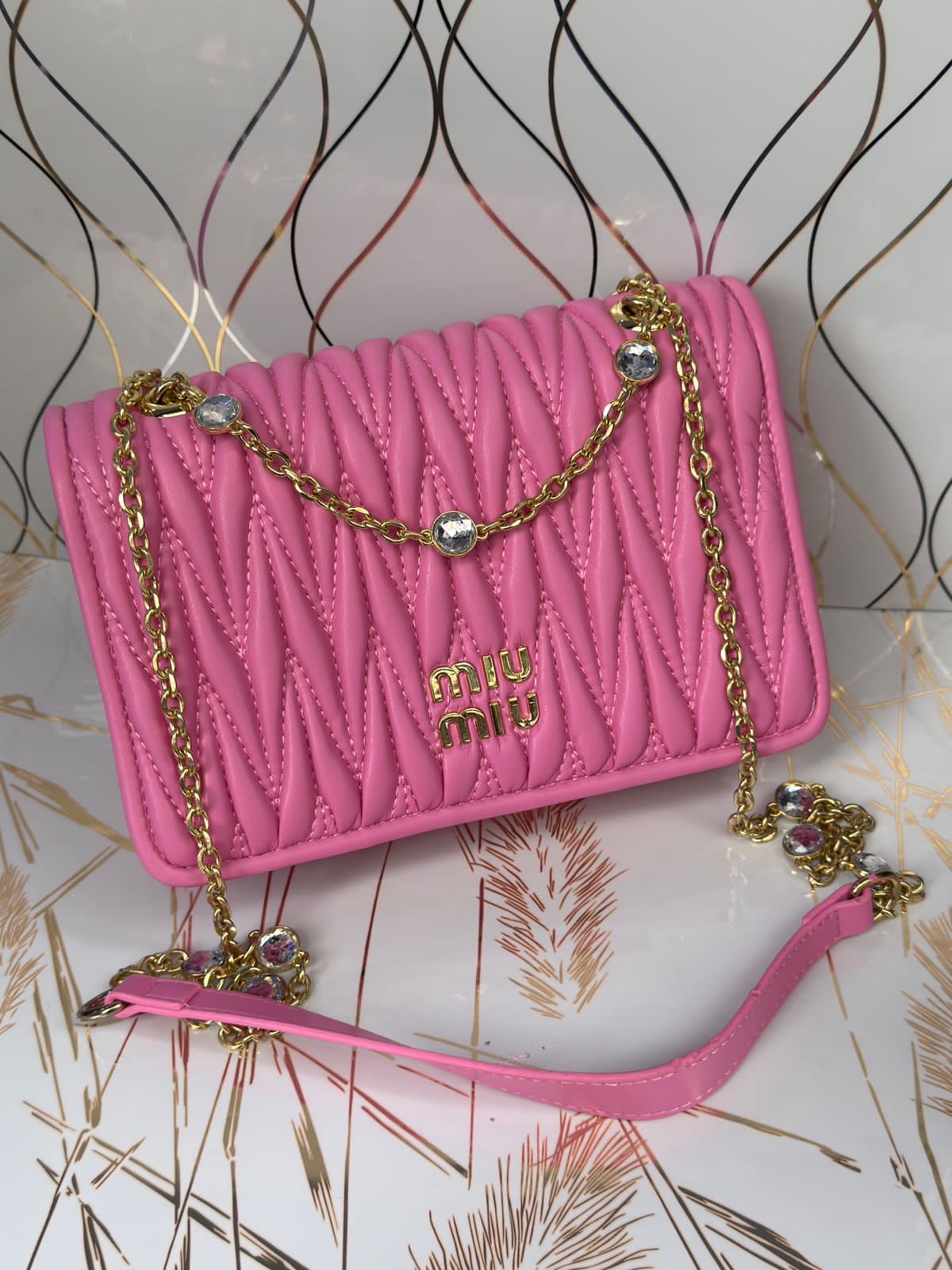 Cartera Crossbody Acolchada Roja Elegante