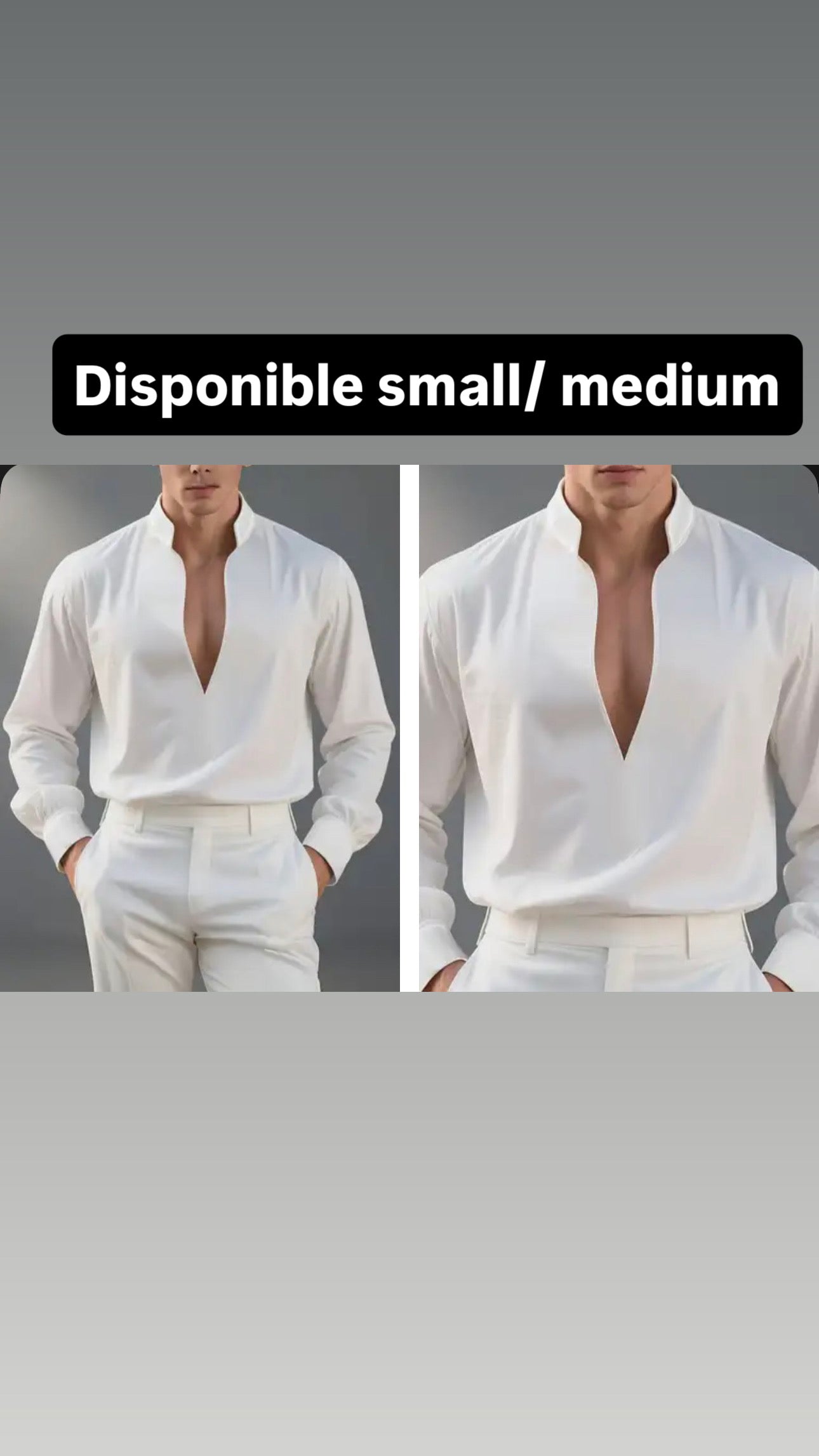 Camisa Blanca Caballero Cuello Abierto – Estilo Elegante