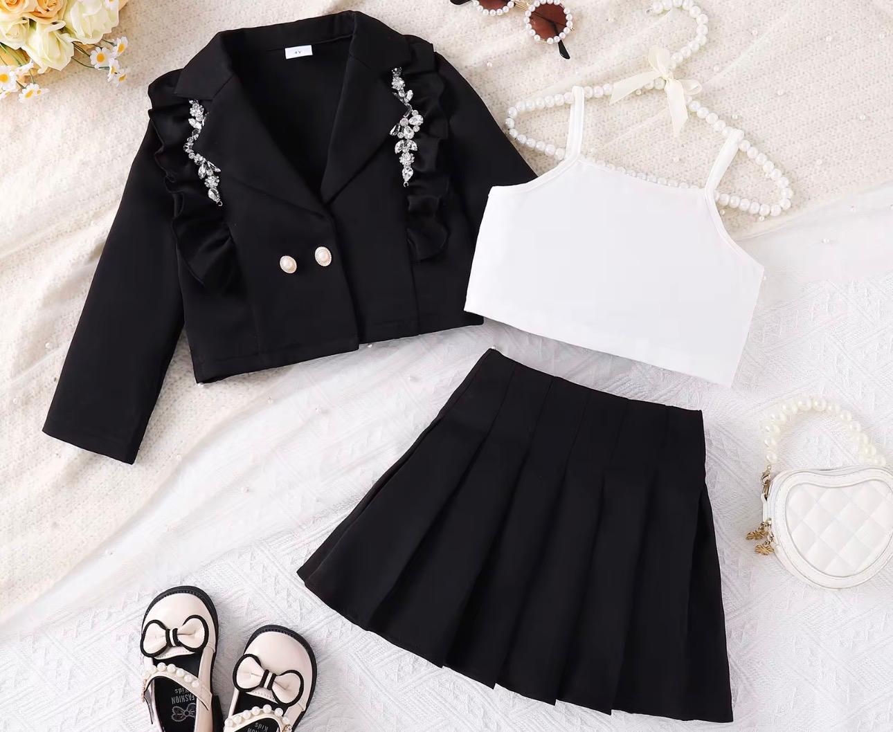 Conjunto Elegante para Niña – Falda y Chaqueta